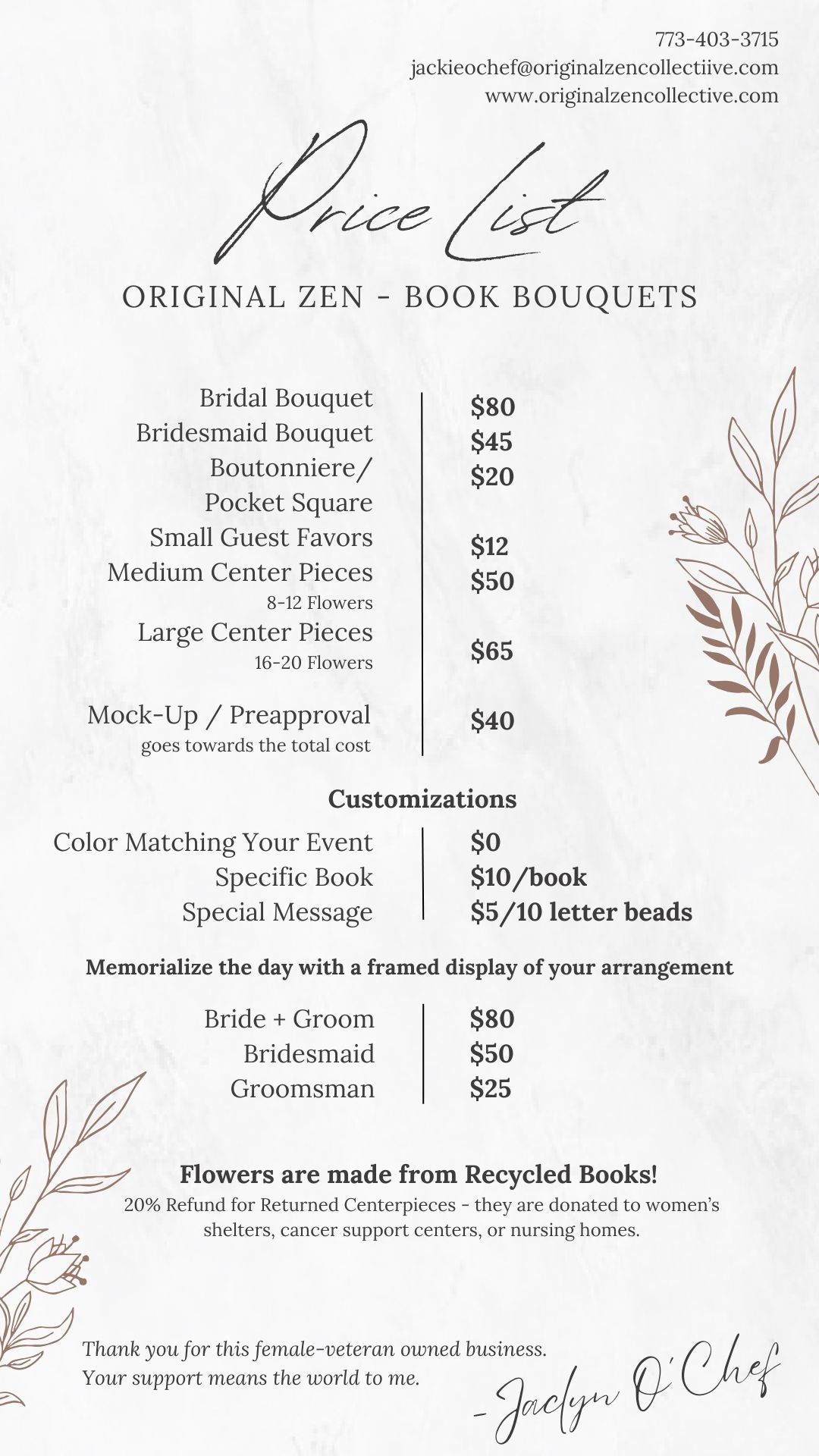 BOOKING - Wedding / Event Florals