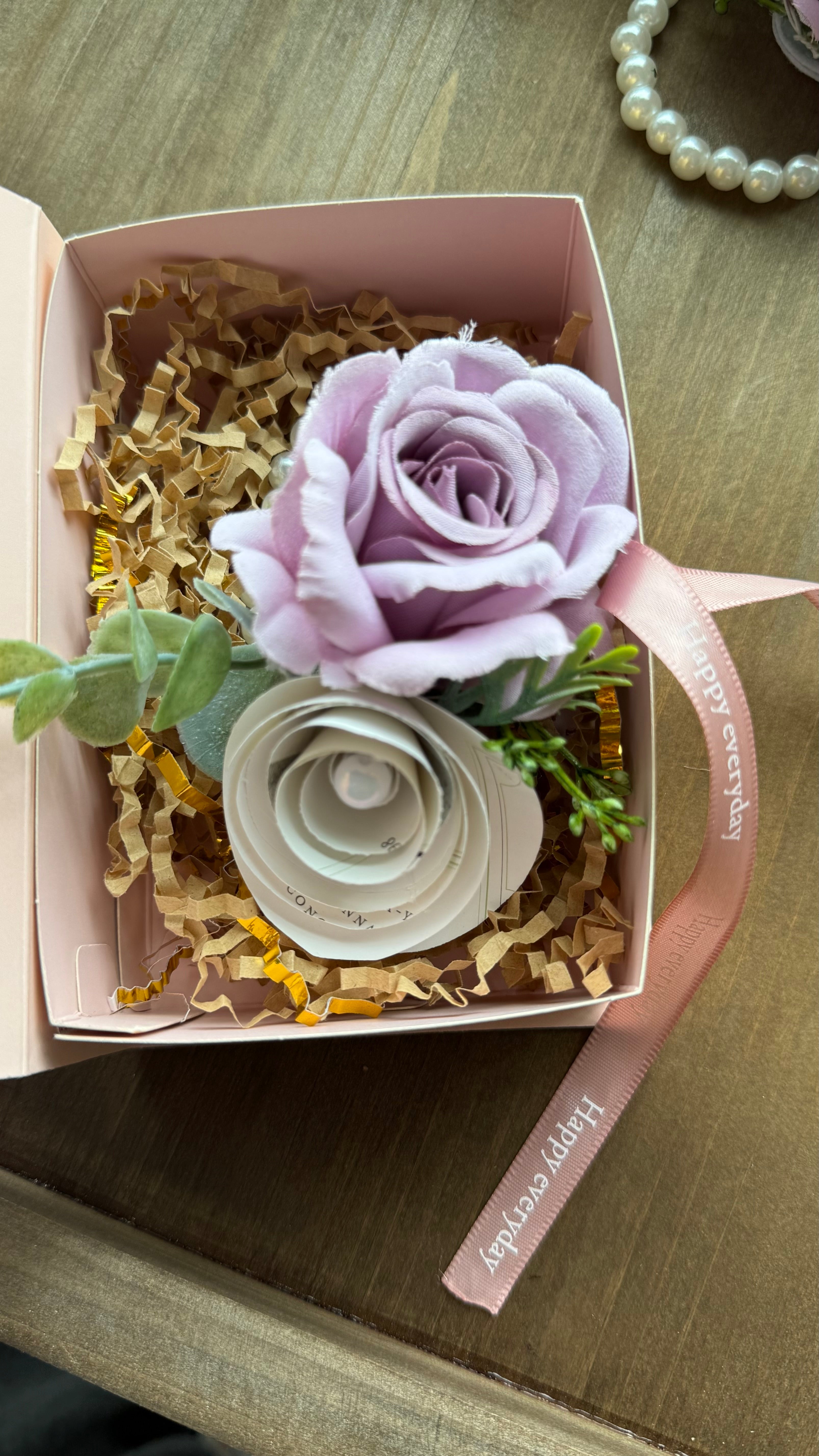 Handmade Literary Wrist Corsage and Boutonnière / Pocket Square| Recycled Book Page Flowers with Lavender & Pearl Bracelet | Unique Prom, Homecoming & Bridesmaid Accessory