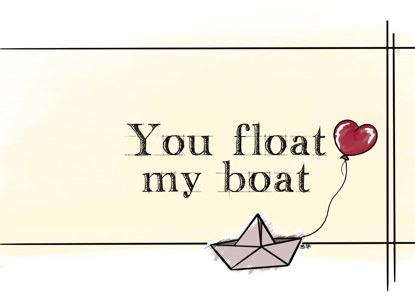 IT / Horror Punny Greeting Card - “You Float My Boat” - Blank Inside