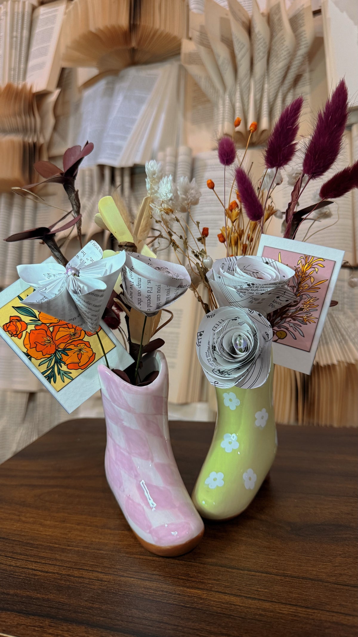 Boots and Books Bouquets