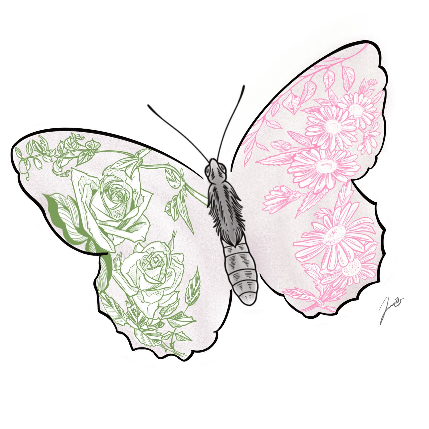 Floral Butterfly Print