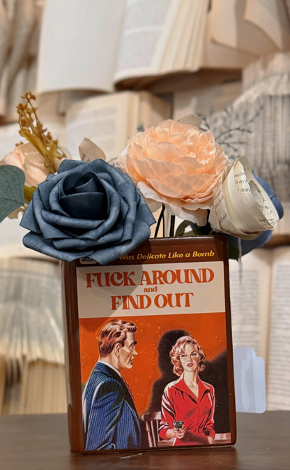 Funny Book Vase + Book Bouquet - “FAFO” Fuck Around & Find Out