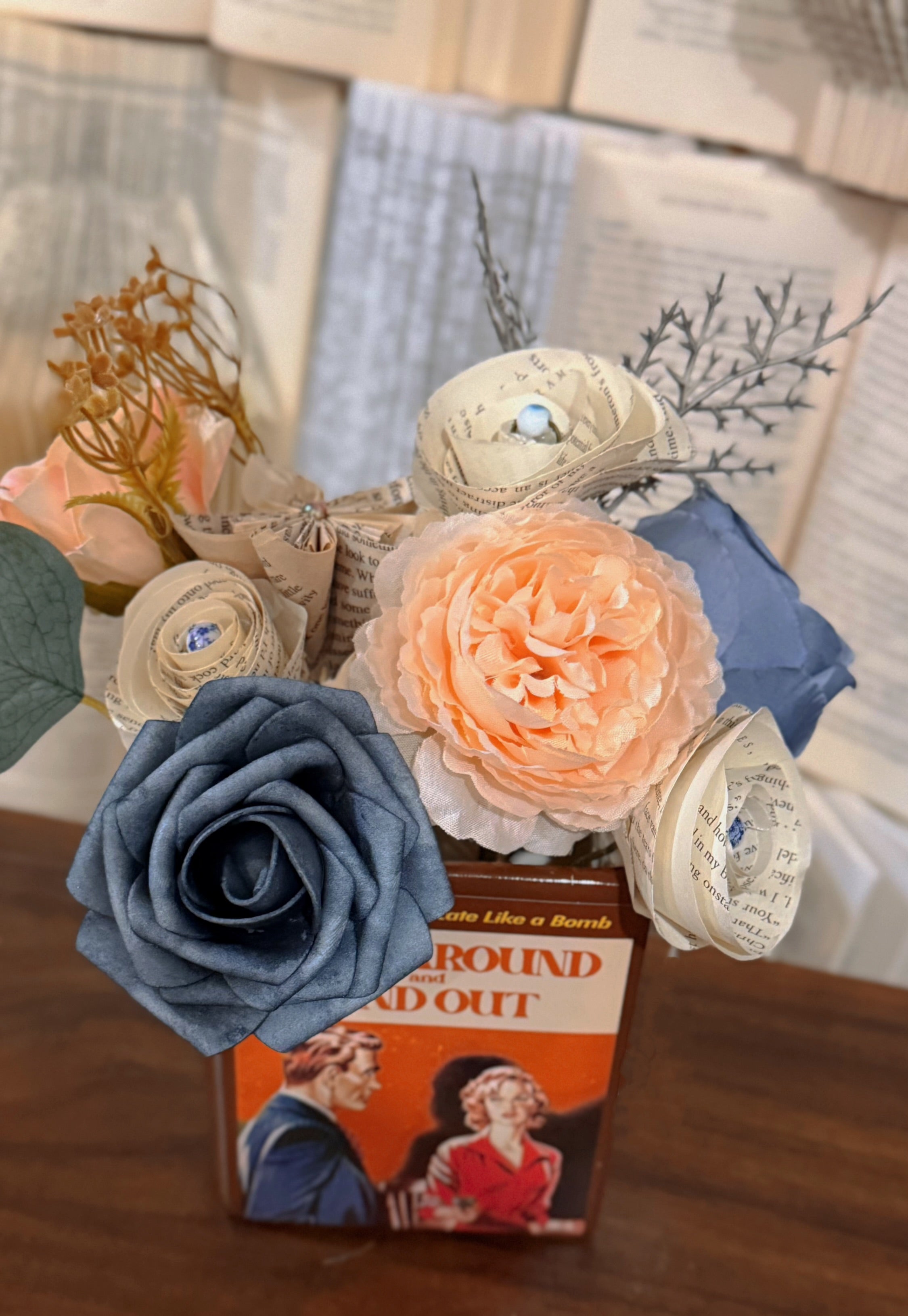 Funny Book Vase + Book Bouquet - “FAFO” Fuck Around & Find Out