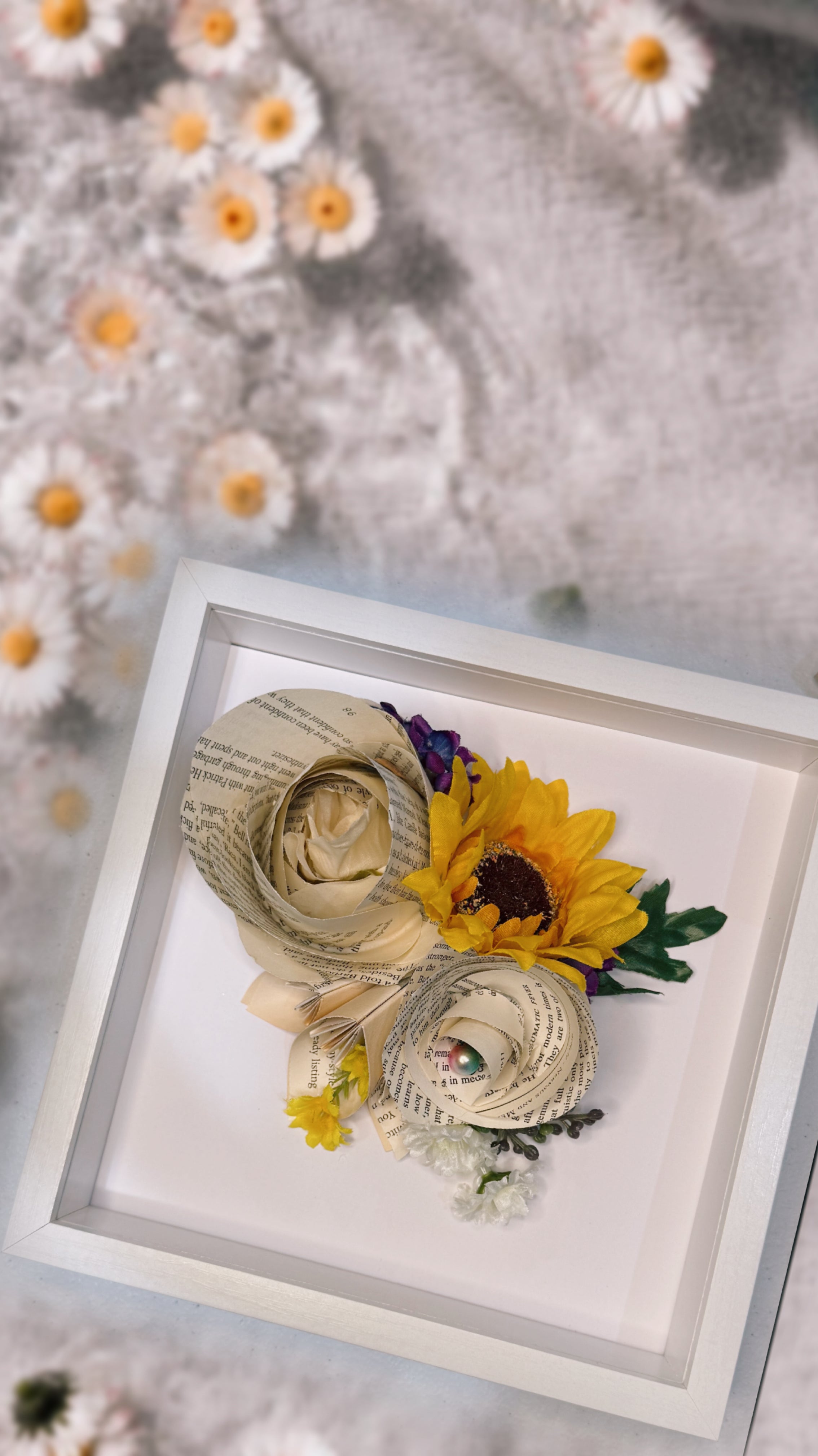 Framed Book Bouquet Arrangement