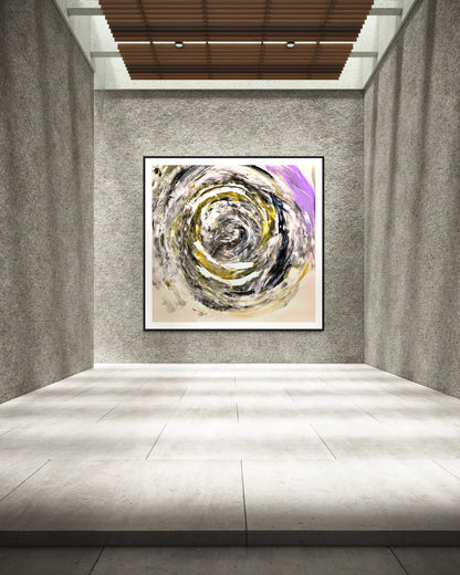 Zen Rose - Abstract Original Painting Framed