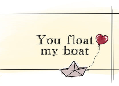 IT / Horror Punny Greeting Card - “You Float My Boat” - Blank Inside