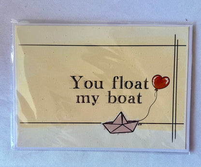 IT / Horror Punny Greeting Card - “You Float My Boat” - Blank Inside